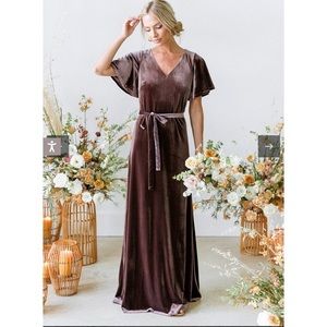 Revelry Reese Velvet Dusty Rose Dress
